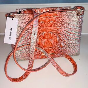 Brahmin Iridescent Orange Crossbody Bag